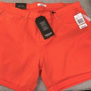 NWT coral/orange size 12 shorts with stretch and  a 5 inch inseam